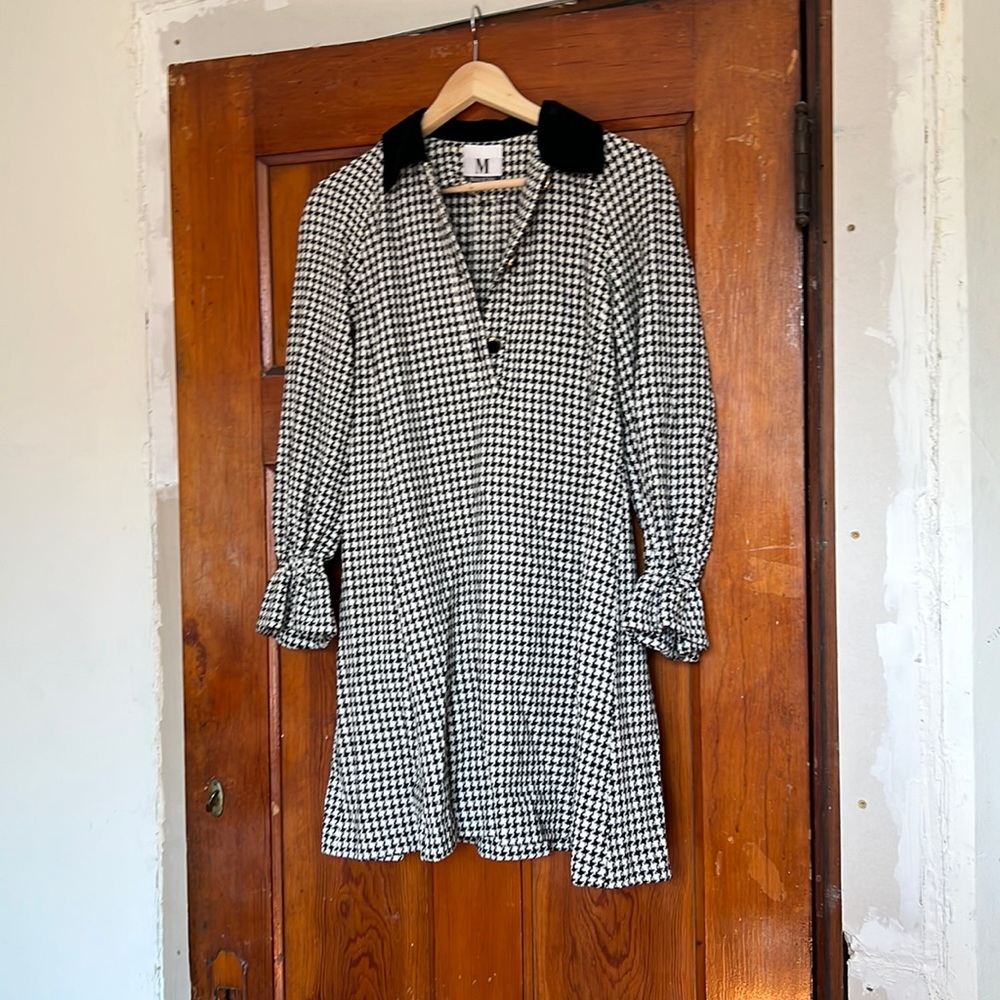 Vintage 1970s-1980s houndstooth mini dress